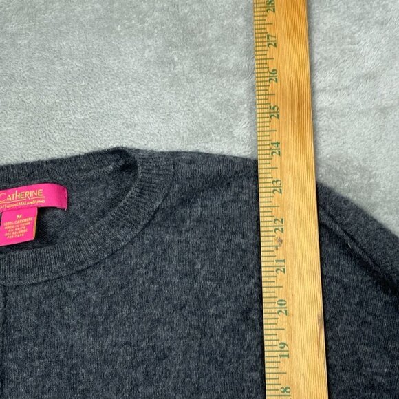 Catherine Malandrino Womens Gray 100% Cashmere Long Sleeve Pullover M 6345 - Picture 4 of 6